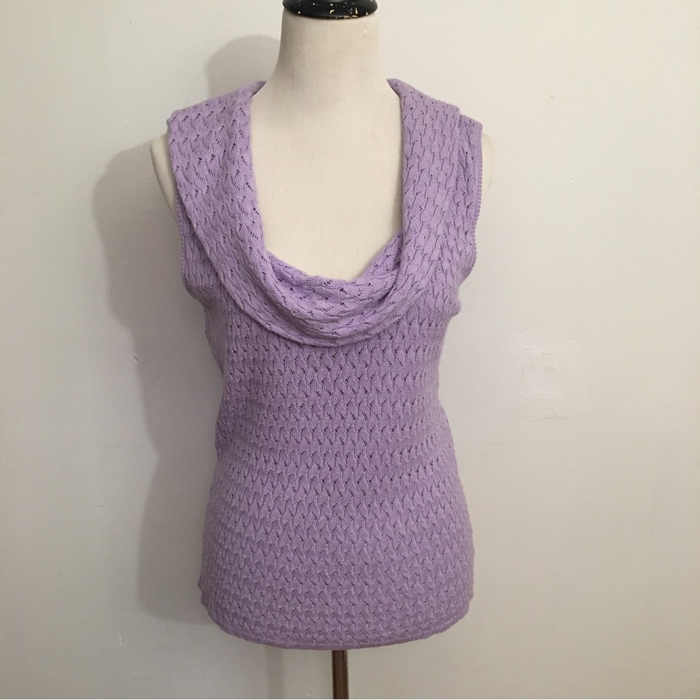 Dana Bachman Lavender Knitted Sweater Vest: Size Large